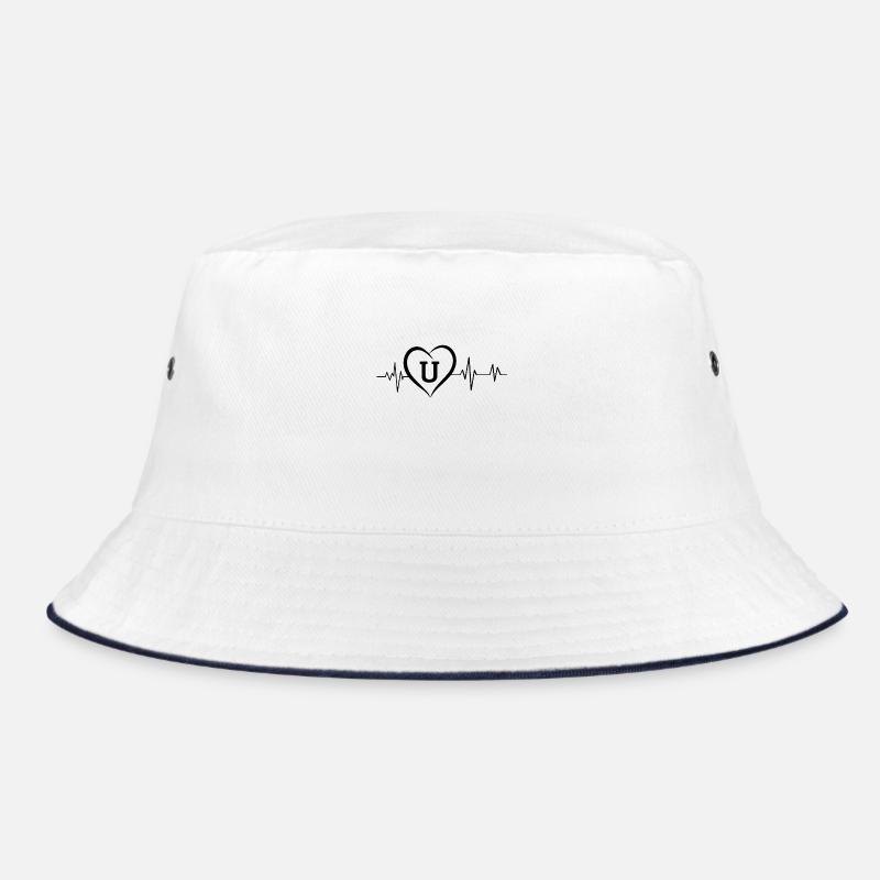 Heartbeat Letter U Bucket Hat