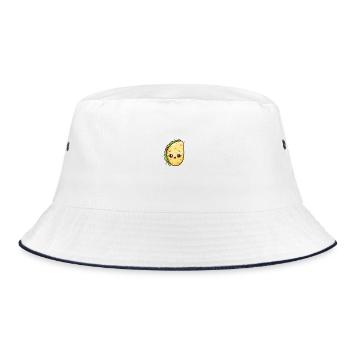 Appetizing Wrap/Kebab Cartoon Design - Bucket Hat - white/navy - Front