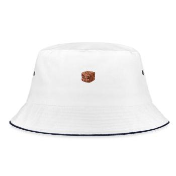 Cute Brownie Character in Cartoon Style - Bucket Hat - white/navy - Front