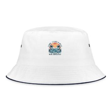 Sun, beach and sea - my elixir of life - Bucket Hat - white/navy - Front