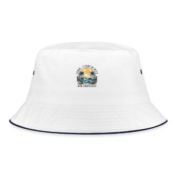 Sun, beach and sea - my elixir of life - Bucket Hat - white/navy - Front