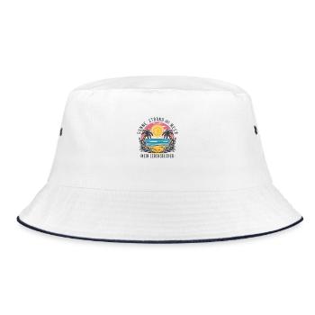 Sun, beach and sea - my elixir of life - Bucket Hat - white/navy - Front