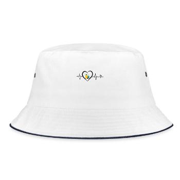 Heartbeat Travel Suitcase - Bucket Hat - white/navy - Front