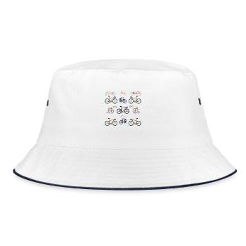 Vintage Bike Bike - Bucket Hat - white/navy - Front