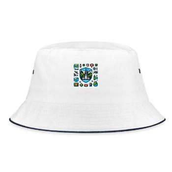 Schweizer Tradition - Bucket Hat - Weiß/Navy - Vorne