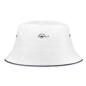 crowned heartbeat - Bucket Hat - white/navy - Front