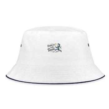 Verfolge deine Träume - Bucket Hat - Weiß/Navy - Vorne
