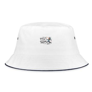 Verfolge deine Träume - Bucket Hat - Weiß/Navy - Vorne