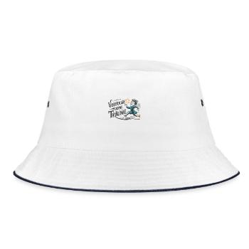 Verfolge deine Träume - Bucket Hat - Weiß/Navy - Vorne