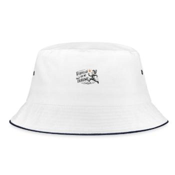 Verfolge deine Träume - Bucket Hat - Weiß/Navy - Vorne