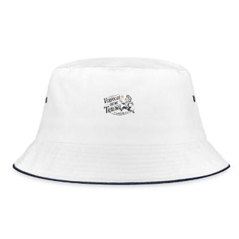 Verfolge deine Träume - Bucket Hat - Weiß/Navy - Vorne