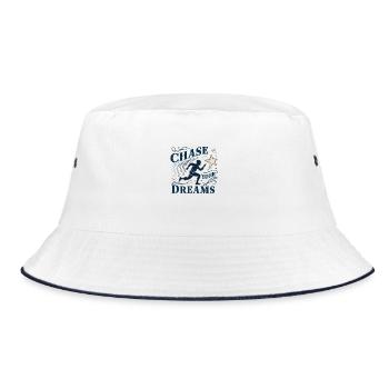 Verfolge deine Träume - Bucket Hat - Weiß/Navy - Vorne