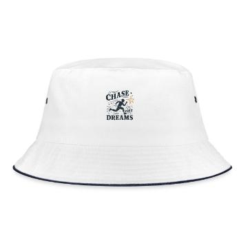 Verfolge deine Träume - Bucket Hat - Weiß/Navy - Vorne