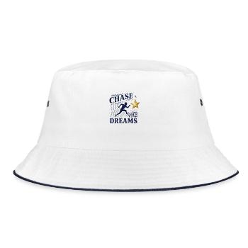 Verfolge deine Träume - Bucket Hat - Weiß/Navy - Vorne