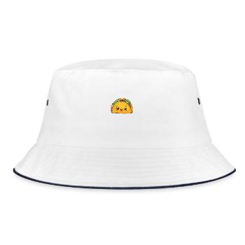 Cute burrito character with a smile - Bucket Hat - white/navy - Front