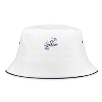 Die lila Blumenbraut - Bucket Hat - Weiß/Navy - Vorne