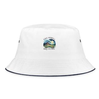 Live simply, dream big - Bucket Hat - white/navy - Front