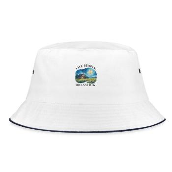 Live simply, dream big - Bucket Hat - white/navy - Front