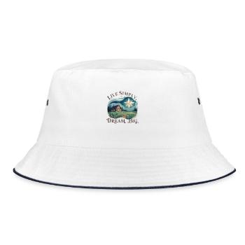 Live simply, dream big - Bucket Hat - white/navy - Front