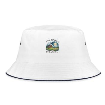 Live simply, dream big - Bucket Hat - white/navy - Front