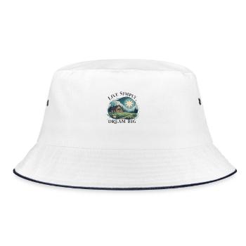 Live simply, dream big - Bucket Hat - white/navy - Front
