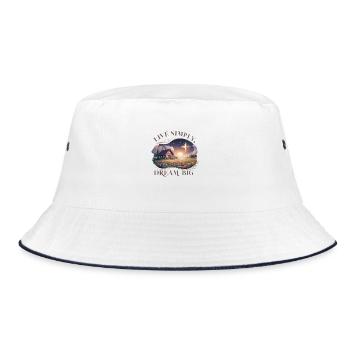 Live simply, dream big - Bucket Hat - white/navy - Front