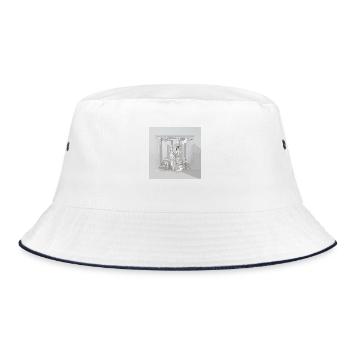 Minimalismus x Mythologie - Bucket Hat - Weiß/Navy - Vorne