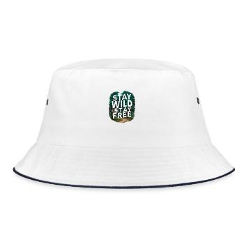 Bleib wild, bleib frei - Bucket Hat - Weiß/Navy - Vorne