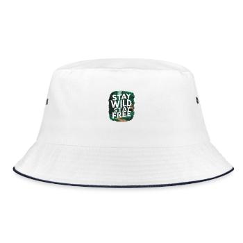 Stay wild, stay free - Bucket Hat - white/navy - Front