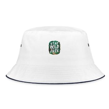 Bleib wild, bleib frei - Bucket Hat - Weiß/Navy - Vorne