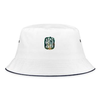 Stay wild, stay free - Bucket Hat - white/navy - Front