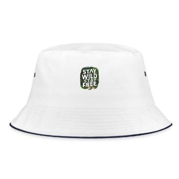 Bleib wild, bleib frei - Bucket Hat - Weiß/Navy - Vorne