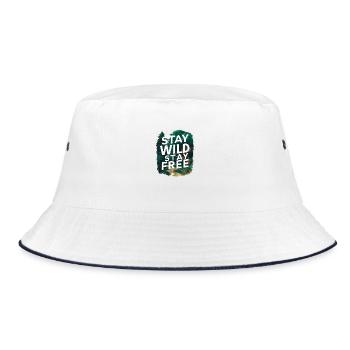 Stay wild, stay free - Bucket Hat - white/navy - Front