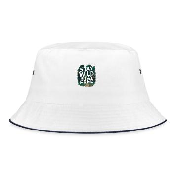 Stay wild, stay free - Bucket Hat - white/navy - Front