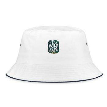 Bleib wild, bleib frei - Bucket Hat - Weiß/Navy - Vorne