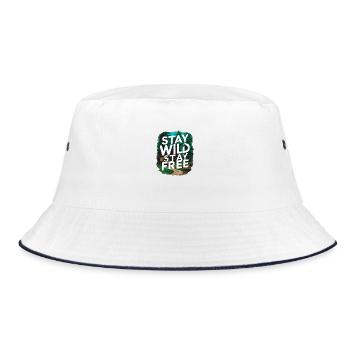 Stay wild, stay free - Bucket Hat - white/navy - Front