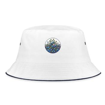 Blueberries - Bucket Hat - white/navy - Front