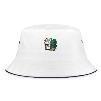 Bleib wild, bleib frei - Bucket Hat - Weiß/Navy - Vorne