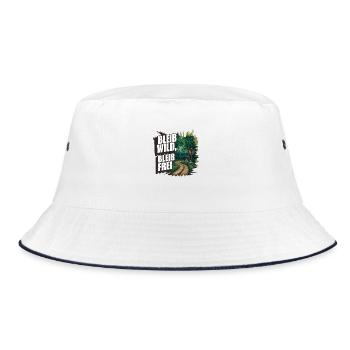 Bleib wild, bleib frei - Bucket Hat - Weiß/Navy - Vorne