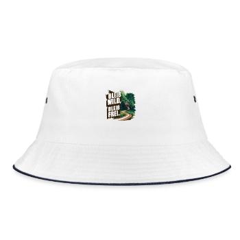 Bleib wild, bleib frei - Bucket Hat - Weiß/Navy - Vorne