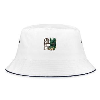 Bleib wild, bleib frei - Bucket Hat - Weiß/Navy - Vorne
