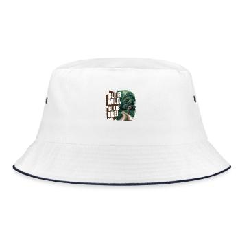 Bleib wild, bleib frei - Bucket Hat - Weiß/Navy - Vorne
