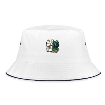 Bleib wild, bleib frei - Bucket Hat - Weiß/Navy - Vorne