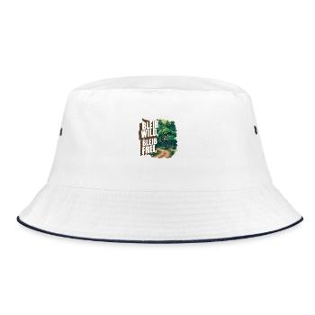 Bleib wild, bleib frei - Bucket Hat - Weiß/Navy - Vorne