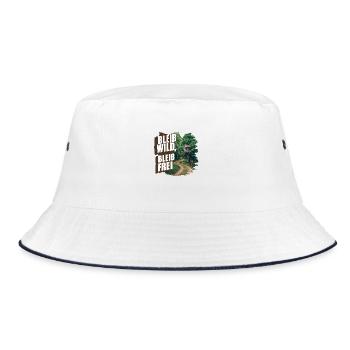 Bleib wild, bleib frei - Bucket Hat - Weiß/Navy - Vorne
