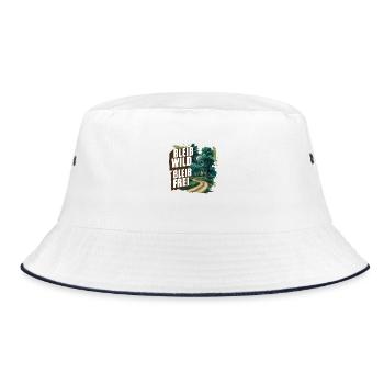 Bleib wild, bleib frei - Bucket Hat - Weiß/Navy - Vorne