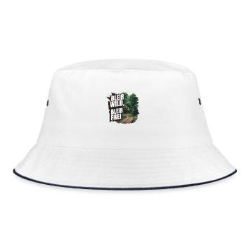 Bleib wild, bleib frei - Bucket Hat - Weiß/Navy - Vorne