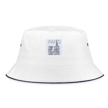 Paris - Bucket Hat - Weiß/Navy - Vorne