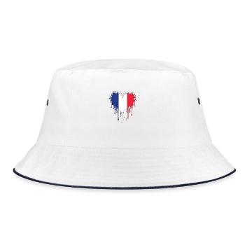 French flag - blue, white, red - Bucket Hat - white/navy - Front