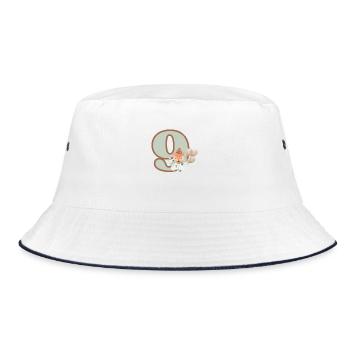 9th Birthday Fox Flowers - Bucket Hat - white/navy - Front